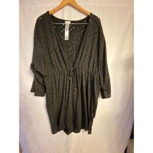 DOTTI Mayan Laser Cut Bathing Suit Cover Black Size M Very good!!